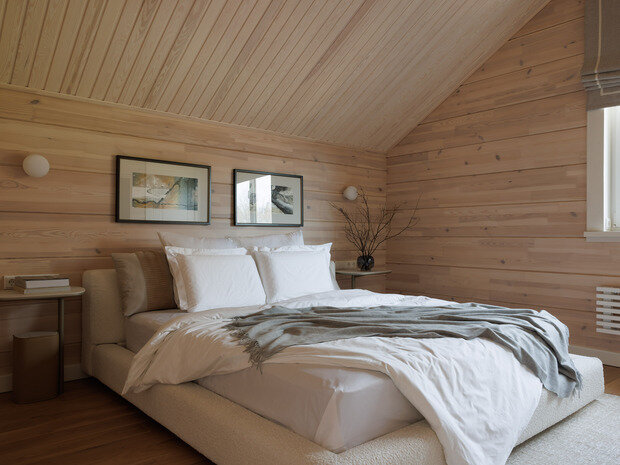 Фотография: Спальня в стиле Современный, Дом, Проект дня, Санкт-Петербург, Дом и дача, 4 и больше, Более 90 метров, минимализм с элементами скандинавского и нежных пастельных оттенков, Елена Куртина – фото на INMYROOM