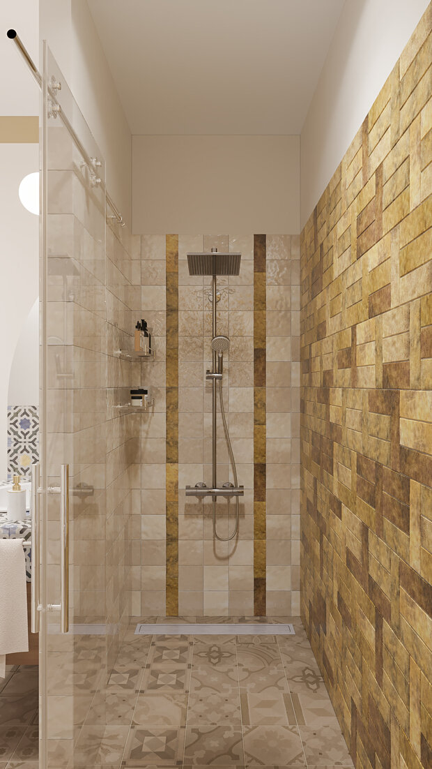 Фотография: Ванная в стиле Современный, Восточный, Эклектика, Квартира, Проект недели, 4 и больше, 60-90 метров, Алена Чекалина, Котельники, Дизайн-студия Алены Чекалиной – фото на INMYROOM