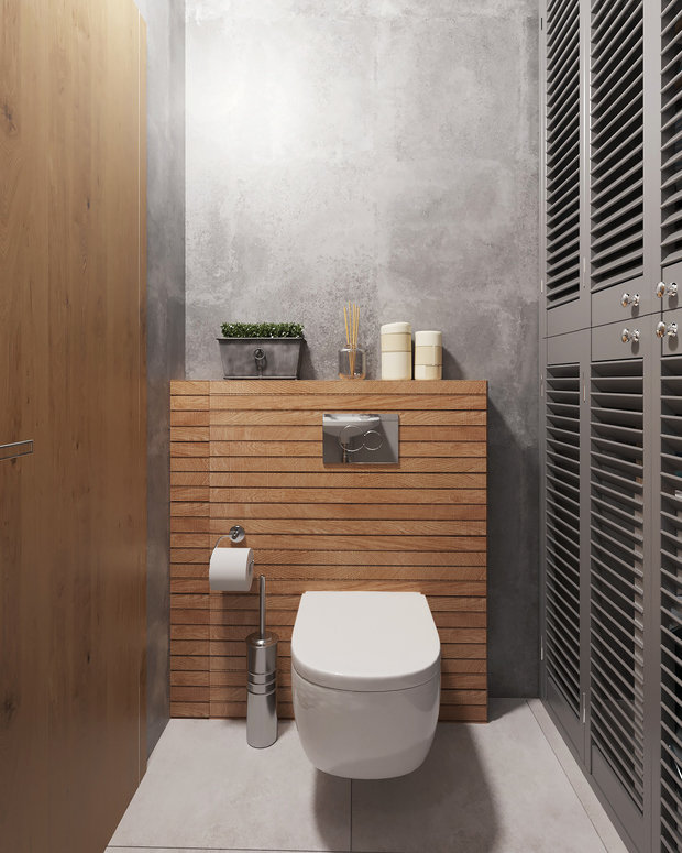 Фотография: Ванная в стиле Минимализм, Лофт, Квартира, Проект недели, Екатеринбург, Монолитный дом, Юлия Калеми, 3 комнаты, 60-90 метров – фото на INMYROOM