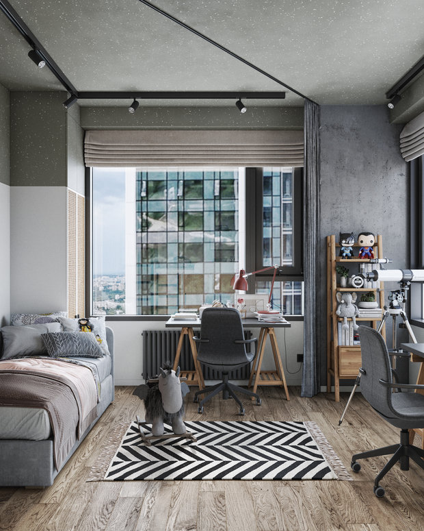Фотография: Детская в стиле Лофт, Эклектика, Квартира, Проект недели, Москва, Макс Жуков, To Taste, 3 комнаты, 60-90 метров – фото на INMYROOM