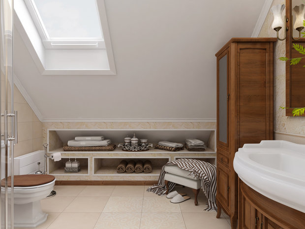 Фотография: Ванная в стиле Прованс и Кантри, Скандинавский, Проект недели, Дача, Ленинградская область, каркасный дом, Design by Tolsh – фото на INMYROOM