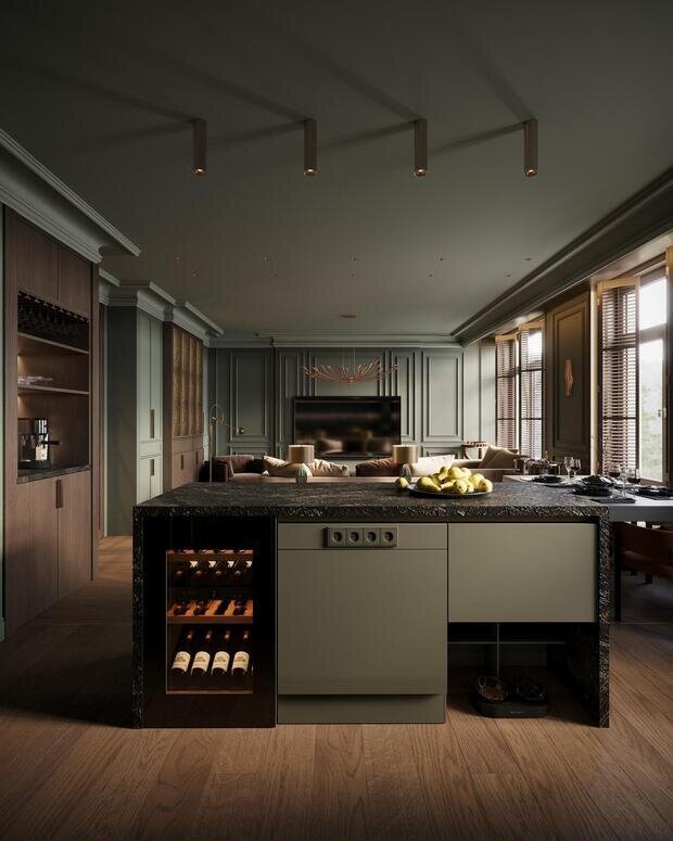 Фото из портфолио Дизайн интерьера квартиры в ЖК «Noble (Нобл)» с элементами американской классики – фотографии дизайна интерьеров на INMYROOM