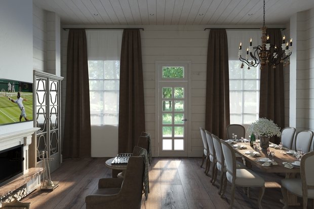 Фото из портфолио Интеллигентная классика в доме из бруса.  – фотографии дизайна интерьеров на INMYROOM