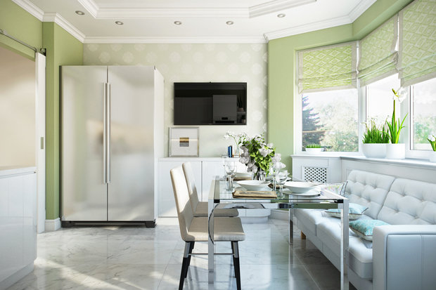 Фото из портфолио Светлая и нежная кухня-столовая – фотографии дизайна интерьеров на INMYROOM