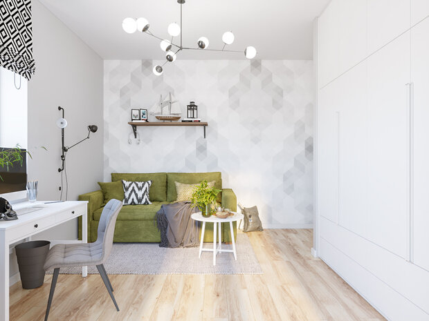 Фотография: Кабинет в стиле Скандинавский, Современный, Квартира, Проект недели, Москва, 3 комнаты, Более 90 метров, Наталия Васильева – фото на INMYROOM