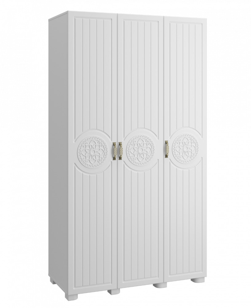 Шкаф трехдверный Монблан белого цвета