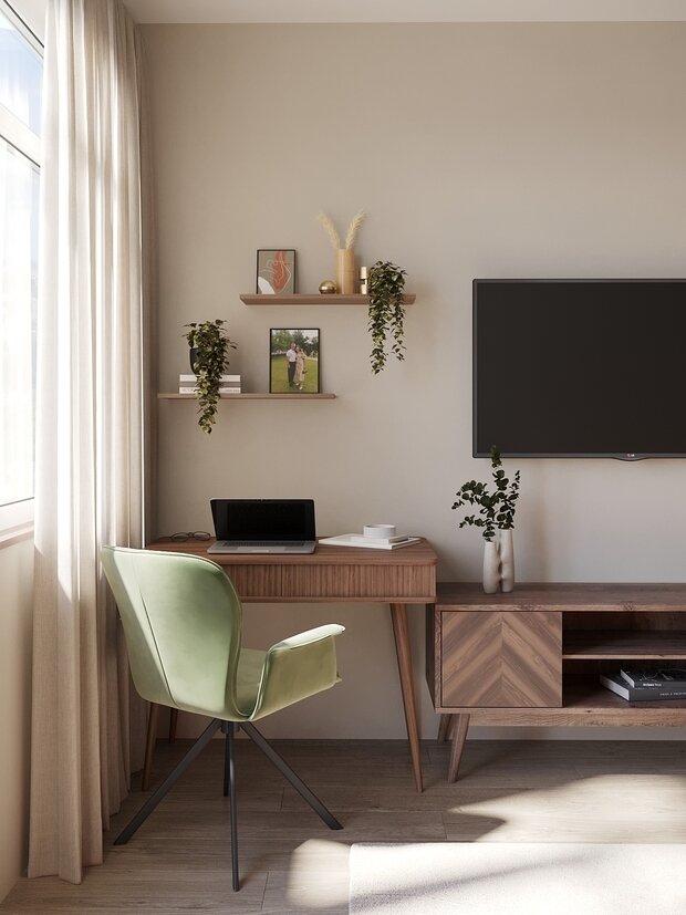 Фотография: Гостиная в стиле Современный, Малогабаритная квартира, Проект дня, Москва, Монолитный дом, 2 комнаты, до 40 метров, Елена Бургонская – фото на INMYROOM