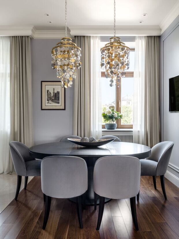 Фотография: Кухня и столовая в стиле Классический, Квартира, Проект дня, Москва, Фрунзенская набережная, Сталинка, 4 и больше, Более 90 метров, Виктория Власова, неоклассика с элементами современного – фото на INMYROOM