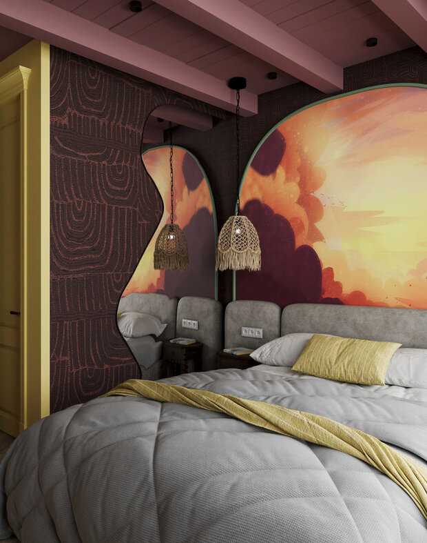Фотография: Спальня в стиле Современный, Эклектика, Квартира, Проект дня, Москва, 1 комната, 40-60 метров, современный с элементами эклектики, фото интерьера, дизайн интерьера фото – фото на INMYROOM