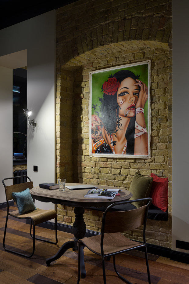 Фотография: Кухня и столовая в стиле Лофт, Квартира, Студия, Проект недели, Киев, Старый фонд, Юрий Зименко, Андрей Авдеенко, Кирпичный дом, Более 90 метров – фото на INMYROOM