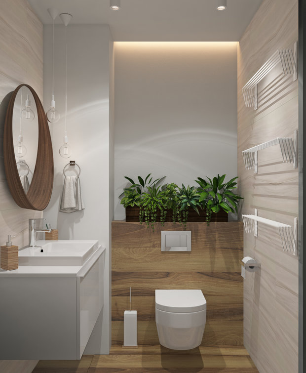 Фотография: Ванная в стиле Минимализм, Квартира, Проект недели, Санкт-Петербург, 3 комнаты, 60-90 метров, Монолитно-кирпичный, ЖК «Царская Столица», Екатерина Логвинова, Студия дизайна Katuhhha – фото на INMYROOM