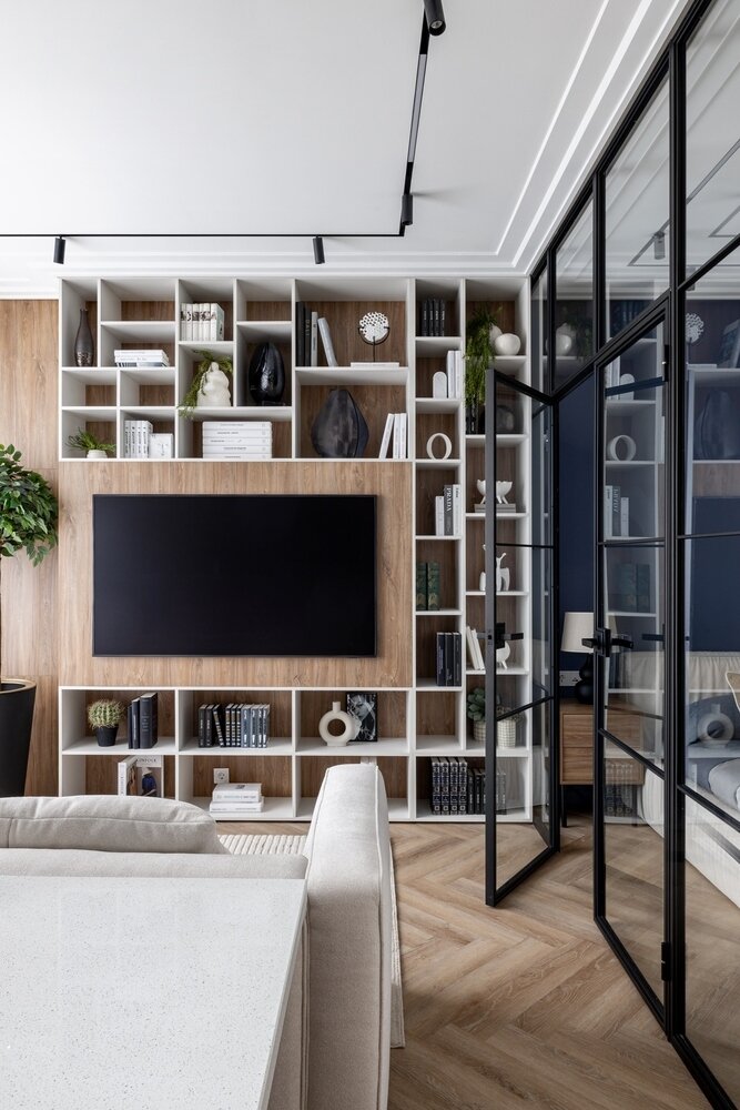 Фотография: Гостиная в стиле Современный, Квартира, Студия, Проект дня, Москва, до 40 метров, Sloyarch – фото на INMYROOM