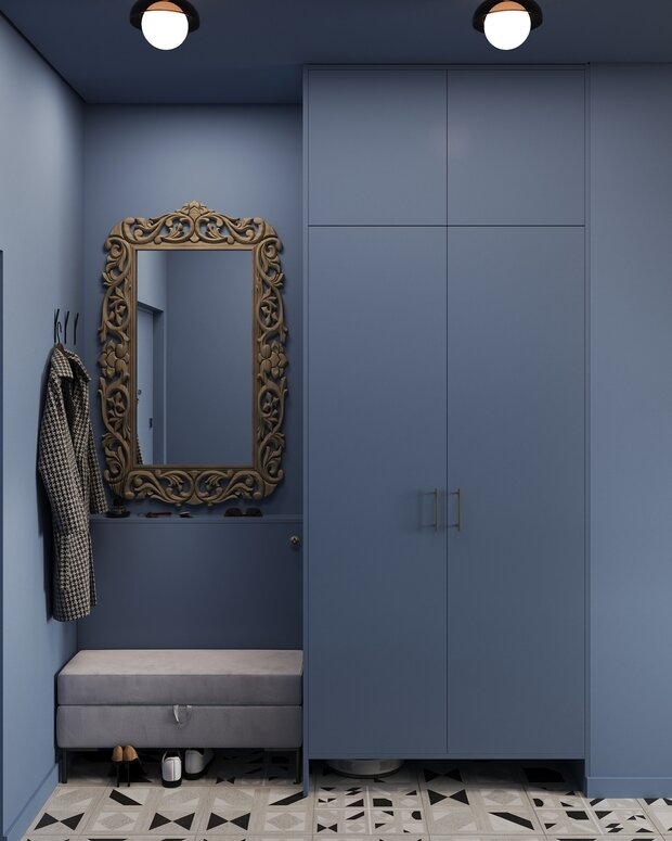 Фотография: Прихожая в стиле Современный, Квартира, Проект дня, Москва, Монолитный дом, 40-60 метров, ЖК «Holland Park», Гера Остин, Анна Лаковская – фото на INMYROOM