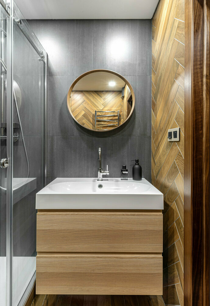 Фотография: Ванная в стиле Современный, Проект недели, Москва, Эко, 1 комната, до 40 метров, Анна Малютина – фото на INMYROOM Фотография: Ванная в стиле Современный, Проект недели, Москва, Эко, 1 комната, до 40 метров, Анна Малютина – фото на INMYROOM