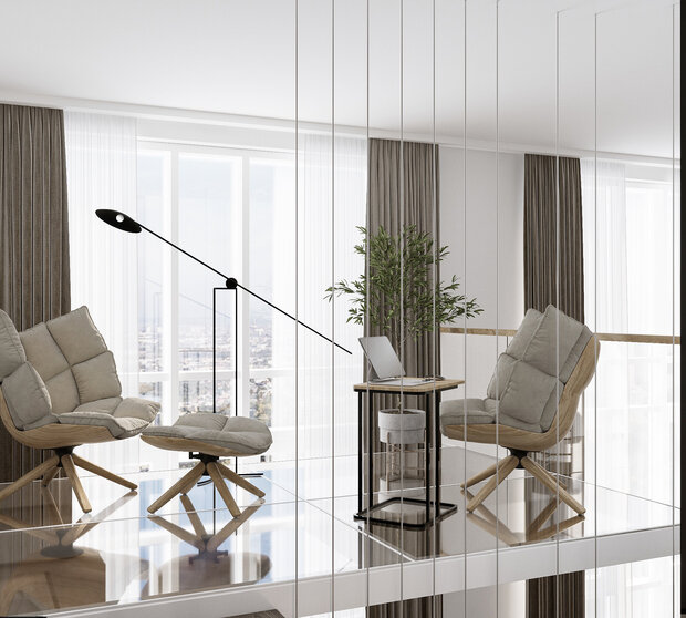 Фотография: Кабинет в стиле Современный, Квартира, Минимализм, Проект недели, Москва, 2 комнаты, до 40 метров, Группа компаний "Фундамент" – фото на INMYROOM