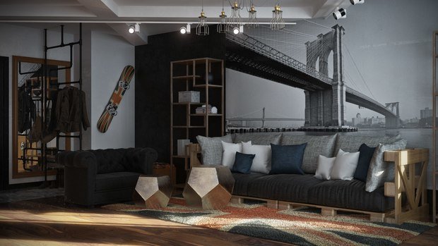 Фото из портфолио Квартира в стиле лофт, 70 м2 – фотографии дизайна интерьеров на INMYROOM