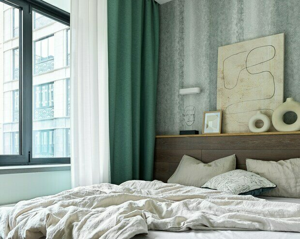 Фотография: Спальня в стиле Современный, Лофт, Квартира, Проект недели, Москва, 2 комнаты, 40-60 метров, Юлия Тельнова – фото на INMYROOM