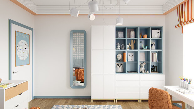 Фотография: Детская в стиле Современный, Квартира, Проект недели, 4 и больше, 60-90 метров, Алена Чекалина, Котельники, Дизайн-студия Алены Чекалиной – фото на INMYROOM