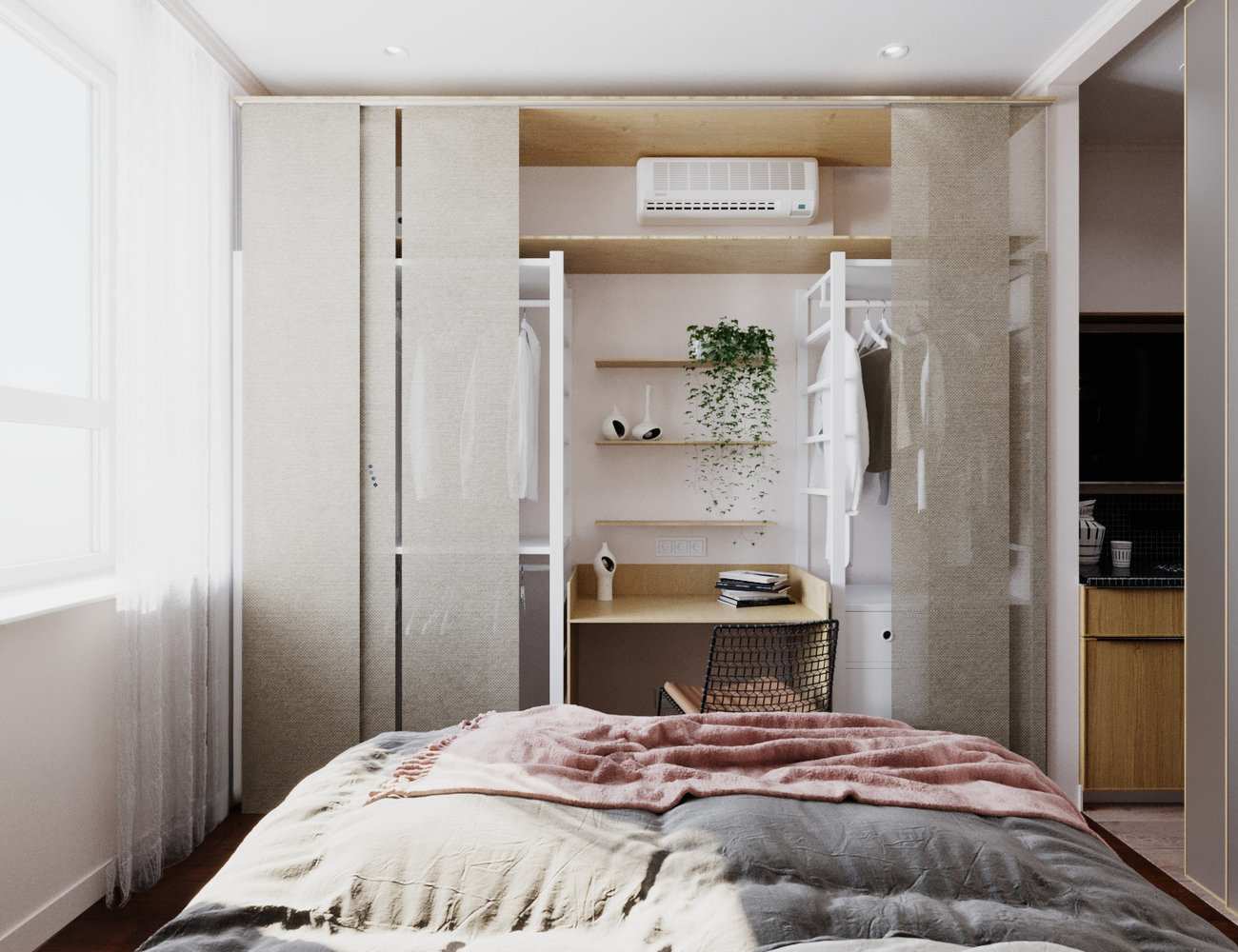 Фотография: Спальня в стиле Современный, Малогабаритная квартира, Квартира, Студия, Проект недели, Москва, Виктория Золина, Zi-Design Interiors, Монолитный дом, 1 комната, до 40 метров – фото на INMYROOM Фотография: Спальня в стиле Современный, Малогабаритная квартира, Квартира, Студия, Проект недели, Москва, Виктория Золина, Zi-Design Interiors, Монолитный дом, 1 комната, до 40 метров – фото на INMYROOM