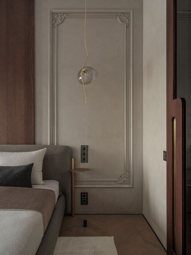 Фотография: Спальня в стиле Классический, Современный, Квартира, Проект дня, 2 комнаты, 60-90 метров, Санкт-Петербруг, современный с элементами классики и роскоши – фото на INMYROOM