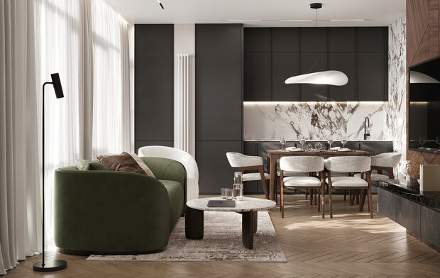 Фото из портфолио Дизайн интерьера квартиры в ЖК «Министр» в стиле современная классика – фотографии дизайна интерьеров на INMYROOM