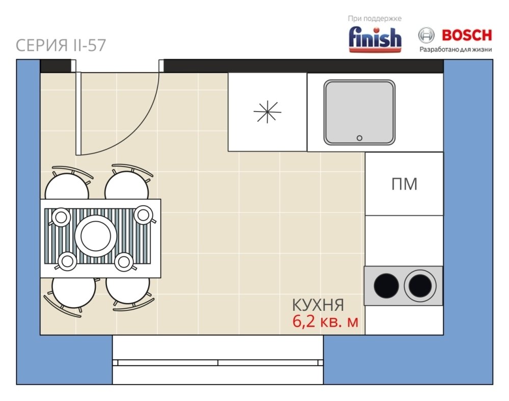 Фотография: Планировки в стиле , Кухня и столовая, Перепланировка, Анастасия Киселева, Максим Джураев, II-57 – фото на INMYROOM Фотография: Планировки в стиле , Кухня и столовая, Перепланировка, Анастасия Киселева, Максим Джураев, II-57 – фото на INMYROOM
