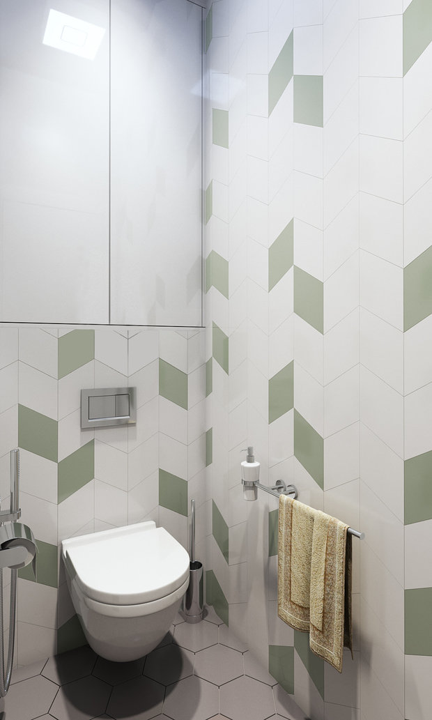 Фотография: Ванная в стиле Современный, Квартира, Проект дня, Москва, Студия 3.14, Сталинка, 3 комнаты, 60-90 метров, Марина Козлякова – фото на INMYROOM