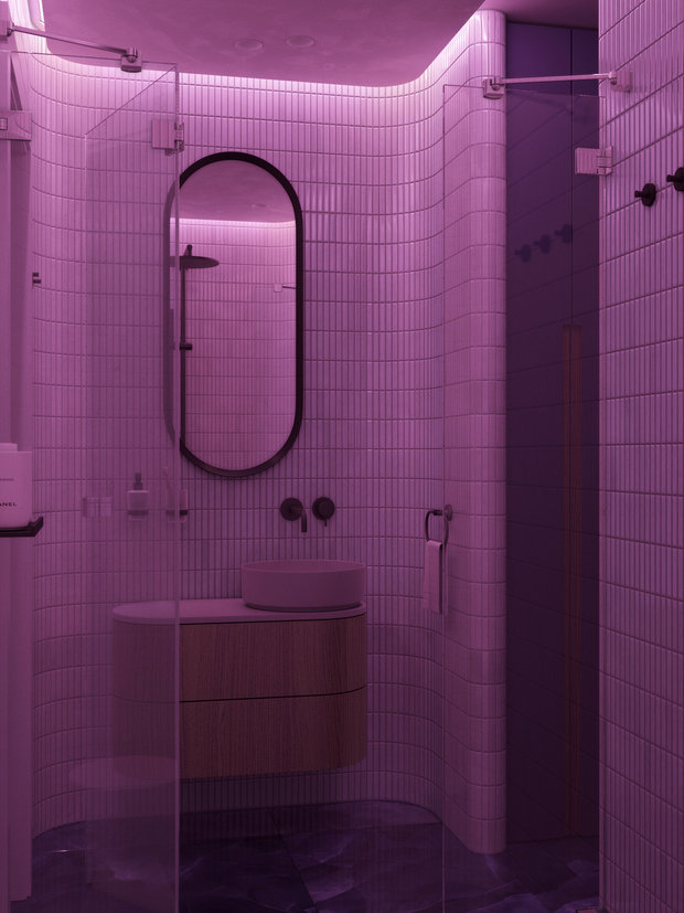 Фотография: Ванная в стиле Минимализм, Современный, Малогабаритная квартира, Квартира, Студия, Проект недели, Сочи, Алена Тимонина, Андрей Тимонин, до 40 метров – фото на INMYROOM