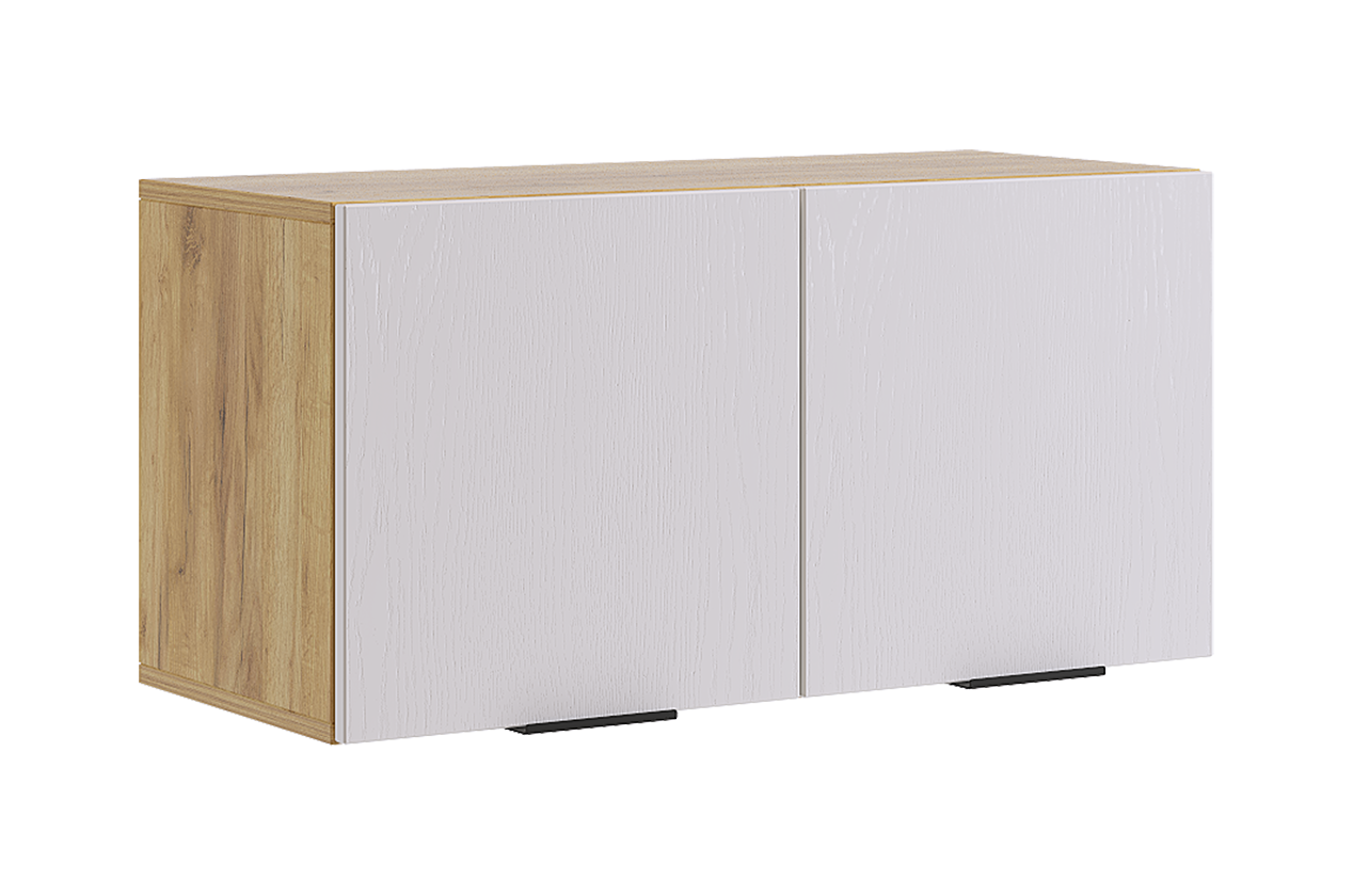 Навесной шкаф М Бери бело-бежевого цвета