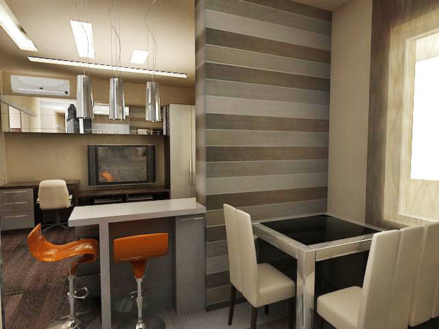 Фото из портфолио Проект однокомнатной квартиры.  – фотографии дизайна интерьеров на INMYROOM