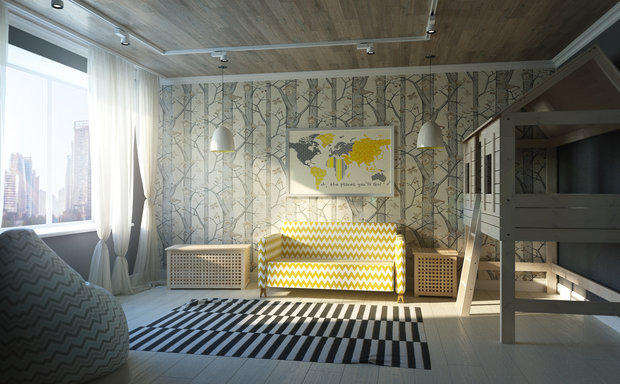 Фото из портфолио Творческая желтая детская – фотографии дизайна интерьеров на INMYROOM