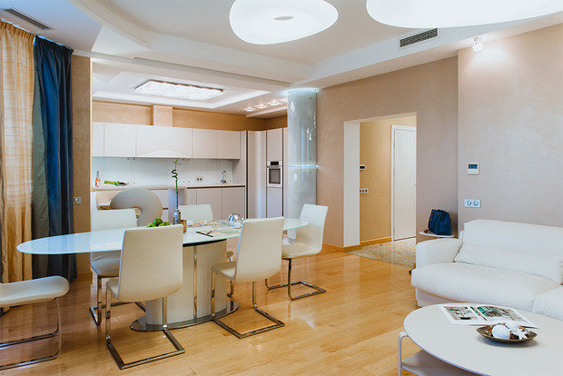 Фотография: Кухня и столовая в стиле Современный, Хай-тек, Квартира, Дома и квартиры, Москва – фото на INMYROOM