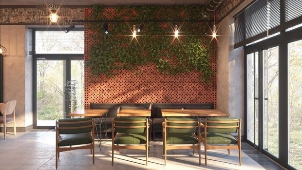 Фото из портфолио Кафе-бар в стиле эко-лофт, 250 м² – фотографии дизайна интерьеров на INMYROOM