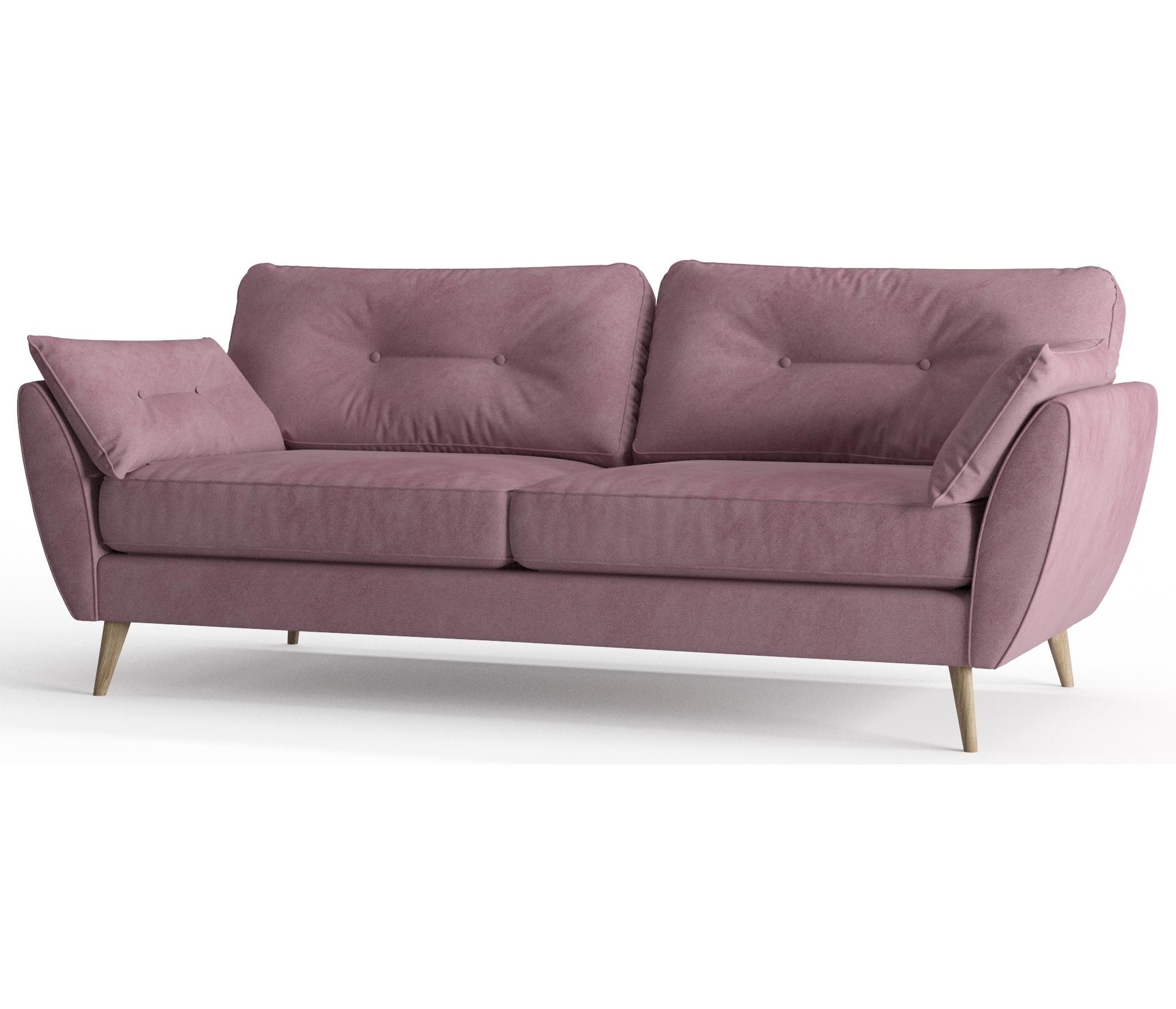 Диван из велюра Favorite темно-розового цвета