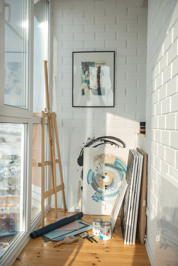 Фотография: Балкон в стиле Современный, Скандинавский, Малогабаритная квартира, Квартира, Студия, Проект недели, Волгоград, до 40 метров, Анна Букаева – фото на INMYROOM