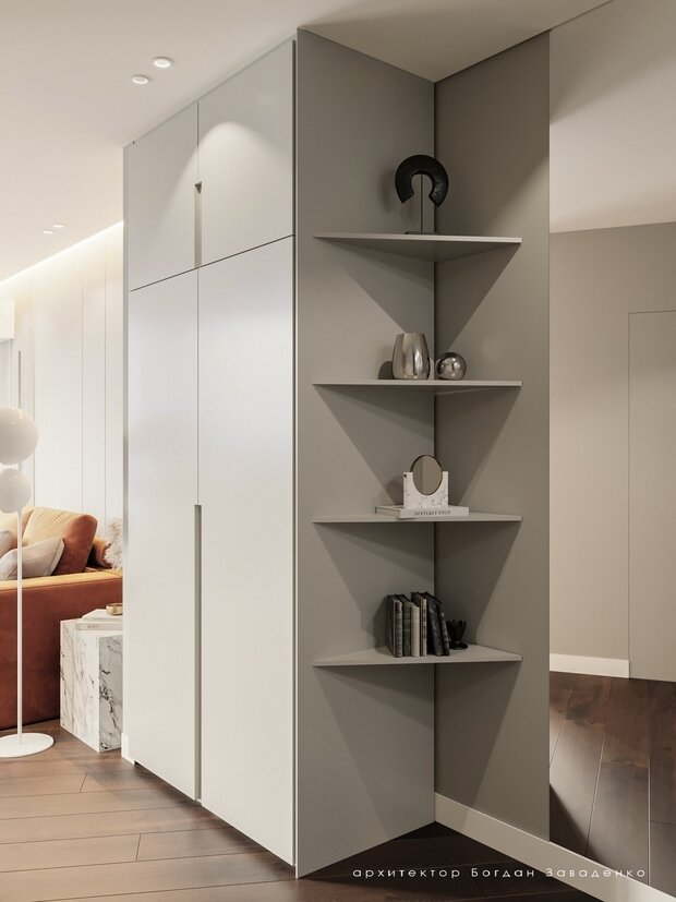 Визуализация интерьера гардеробной в стиле минимализм