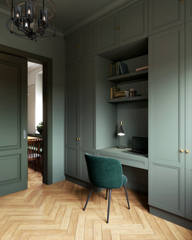 Фотография: Кабинет в стиле Современный, Эклектика, Квартира, Проект дня, Москва, Сталинка, 4 и больше, 60-90 метров, Марина Ярмаркина – фото на INMYROOM