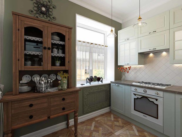 Фото из портфолио "Сохраняя традиции". Проект ванной, прихожей и кухни (21 кв.м). – фотографии дизайна интерьеров на INMYROOM