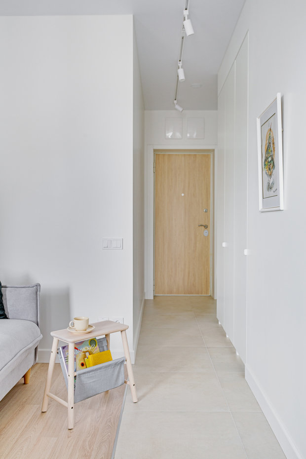 Фотография: Гостиная в стиле Современный, Минимализм, Малогабаритная квартира, Квартира, Проект недели, 2 комнаты, до 40 метров, Анна Суворова, Павел Михин – фото на INMYROOM