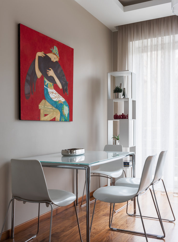 Фотография: Кухня и столовая в стиле Современный, Квартира, Минимализм, Проект дня, Михаил Новинский, Кирпичный дом, 3 комнаты, 60-90 метров, Патриаршие пруды – фото на INMYROOM