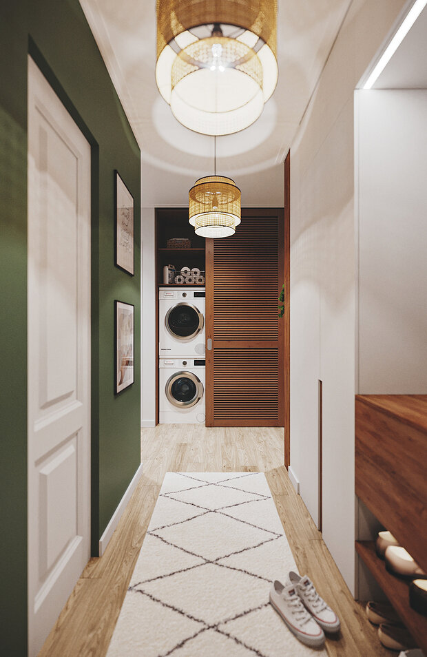 Фотография: Прихожая в стиле Скандинавский, Современный, Эклектика, Бохо, Квартира, Проект недели, Москва, 3 комнаты, 60-90 метров, KSInteriors – фото на INMYROOM