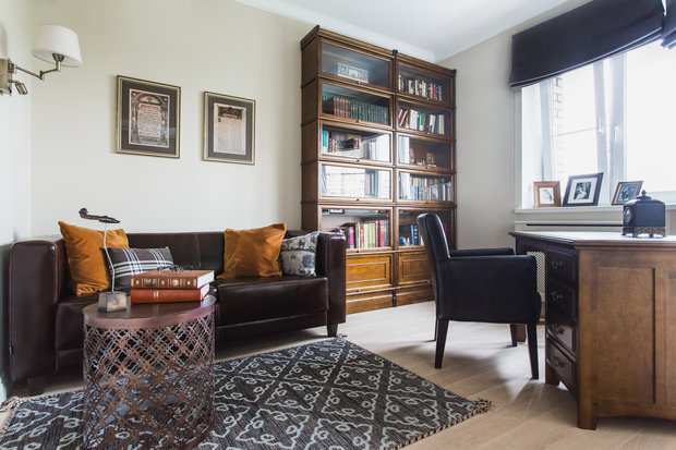 Фотография: Кабинет в стиле Прованс и Кантри, Современный, Эклектика, Квартира, Проект недели, Москва, Юрий Гришко, Монолитный дом, 4 и больше, Более 90 метров, INMYROOM_ВИДЕО, INMYROOM TV, Юлия Баршевская – фото на INMYROOM