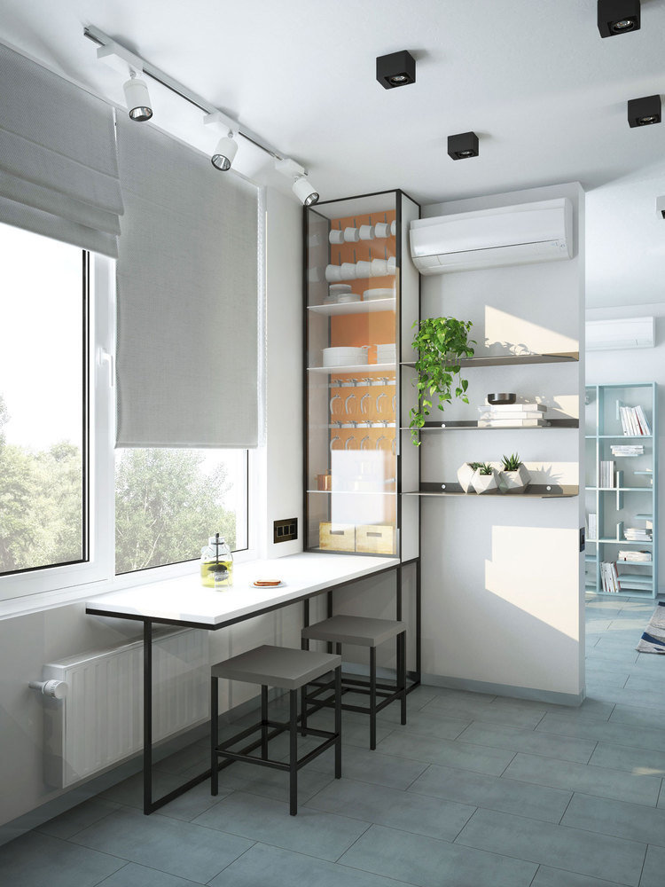 Фотография: Кухня и столовая в стиле Современный, Малогабаритная квартира, Квартира, Студия, Минимализм, Проект недели, Киев, Монолитный дом, до 40 метров, We Create Studio – фото на INMYROOM Фотография: Кухня и столовая в стиле Современный, Малогабаритная квартира, Квартира, Студия, Минимализм, Проект недели, Киев, Монолитный дом, до 40 метров, We Create Studio – фото на INMYROOM