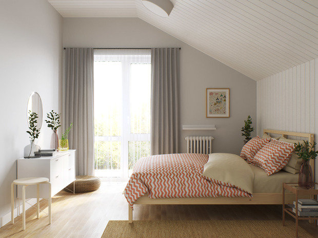 Фотография: Спальня в стиле Скандинавский, Дом, Проект недели, Дача, Дом и дача, ИКЕА, 4 и больше, Более 90 метров, Маргарита Рассказова – фото на INMYROOM