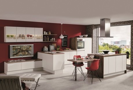 Кухня Laser 416 с красным акцентомб Nobilia