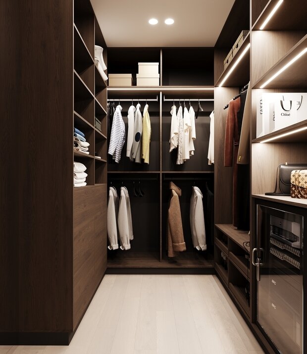 Фотография: Гардеробная в стиле Современный, Лофт, Квартира, Проект недели, Санкт-Петербург, 4 и больше, Более 90 метров, Студия 20:18 – фото на INMYROOM