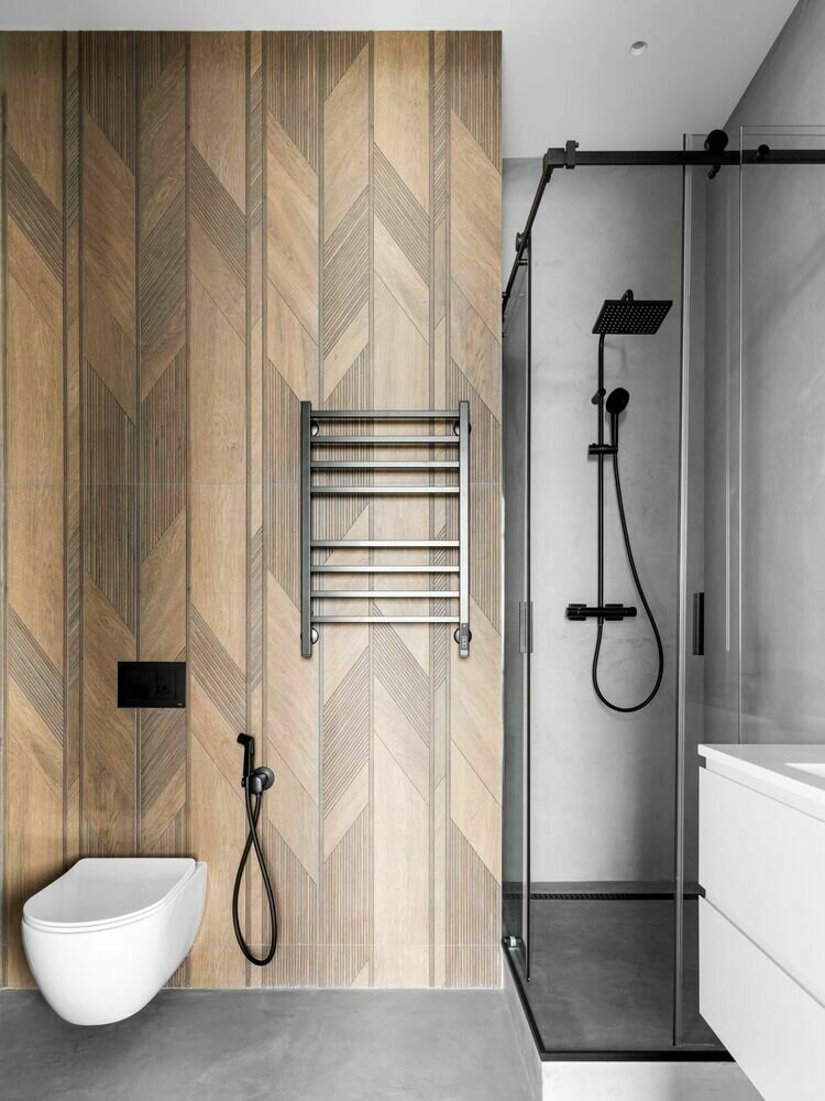 Фотография: Ванная в стиле Современный, Квартира, Проект дня, Москва, 3 комнаты, Более 90 метров, Монолитно-кирпичный, ЖК «Фили Сити», Оксана Галактионова – фото на INMYROOM