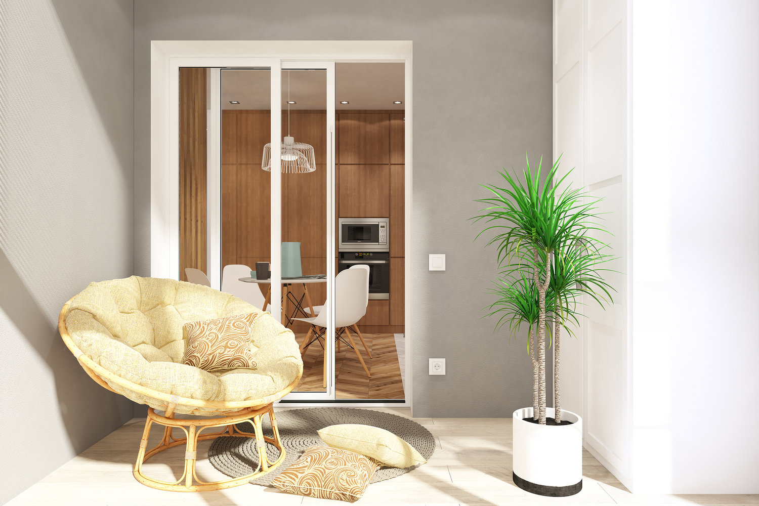 Фотография: Балкон в стиле Современный, Квартира, Проект недели, Эко, Беларусь, Минск, Блочный дом, 3 комнаты, 60-90 метров, Виктория Зазнова – фото на INMYROOM