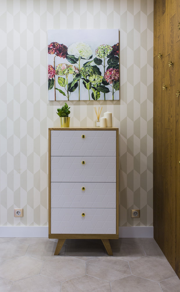 Фотография: Мебель и свет в стиле Современный, Малогабаритная квартира, Квартира, Проект недели, Москва, Панельный дом, 2 комнаты, 40-60 метров, II-68-02, Екатерина Коржова – фото на INMYROOM