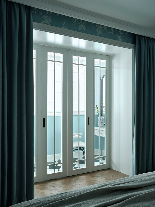 Фотография: Спальня в стиле Классический, Современный, Эклектика, Винтажный, Квартира, Проект недели, Москва, Кирпичный дом, 3 комнаты, Более 90 метров, Елена Маркина, Markina design – фото на INMYROOM